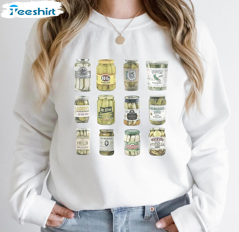 Vintage Canned Pickles Sweatshirt, Canning Season Short Sleeve Sweater