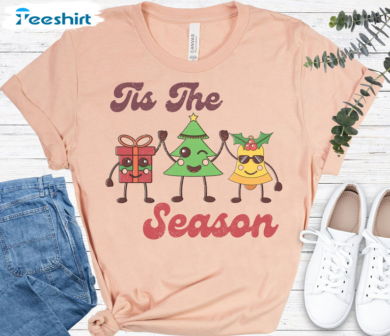 Tis The Season Shirt, Jingle Bell Tree Christmas Crewneck Hoodie