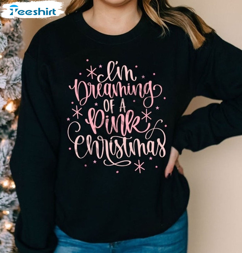 I'm Dreaming Of A Pink Christmas Shirt, Vintage Short Sleeve Hoodie