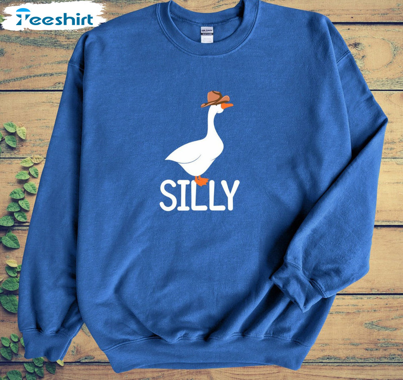 Silly Goose Sweatshirt, Funny Minimalist Sweater Unisex T-shirt