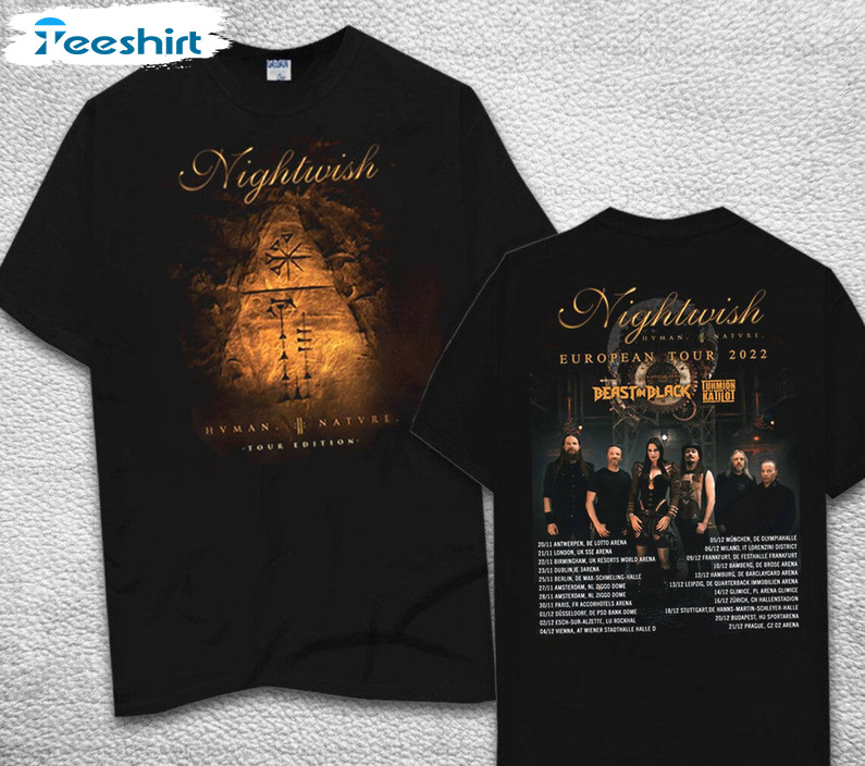 Nightwish European Tour 2022 Shirt, Human Ii Nature Short Sleeve Crewneck