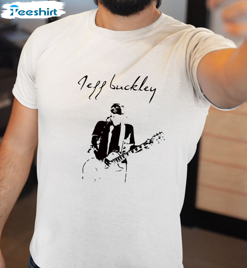 Jeff Buckley Concert Shirt, Trendy Tee Tops Short Sleeve Vintage Design