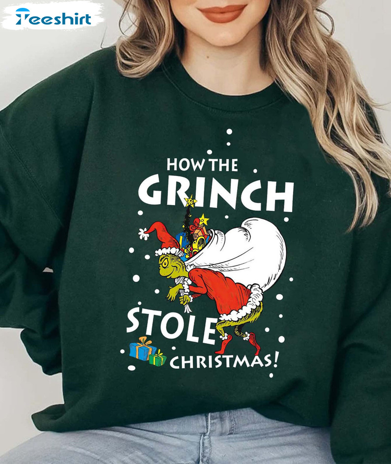 How The Grinch Stole Christmas Shirt, Grinch Funny Short Sleeve Unisex Hoodie