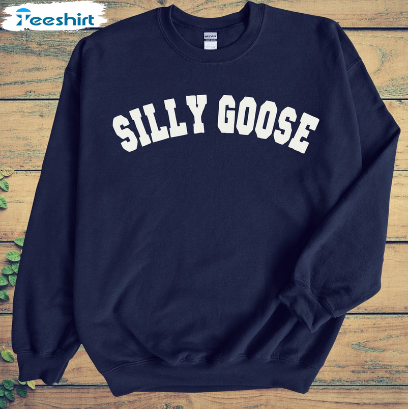 Silly Goose Sweatshirt, Minimalist Unisex Hoodie Short Sleeve