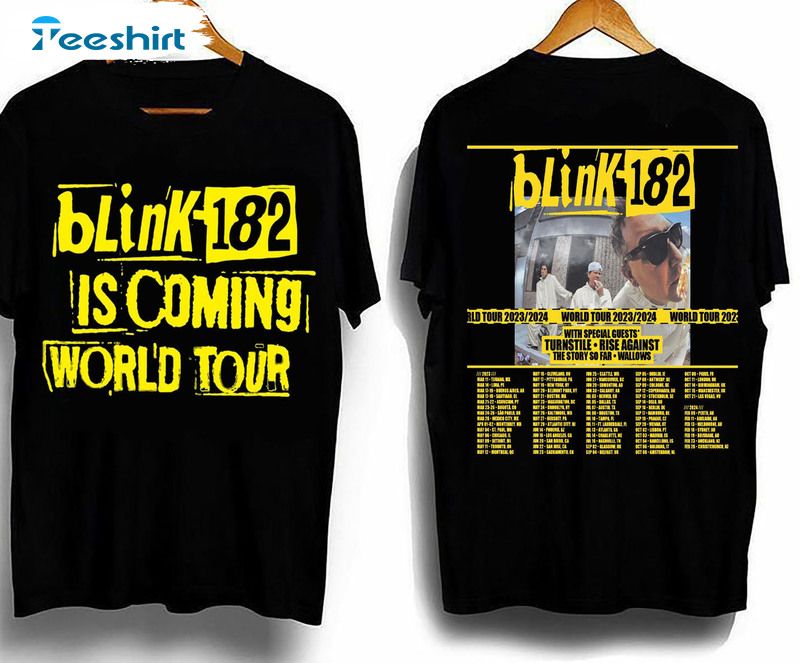 Blink 182 Is Coming World Tour 2023 Shirt, Tom Delonge Tee Tops Unisex Hoodie