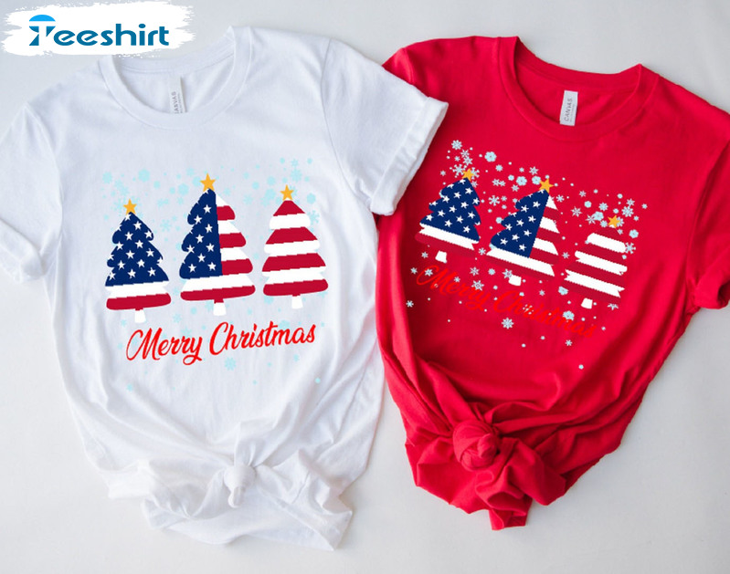 Merry Christmas Tree Shirt, Matching Christmas Tee Tops Short Sleeve