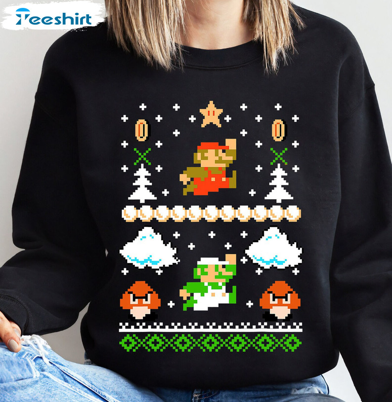 Super Mario Cute Shirt, Christmas Disneyland Unisex Hoodie Crewneck