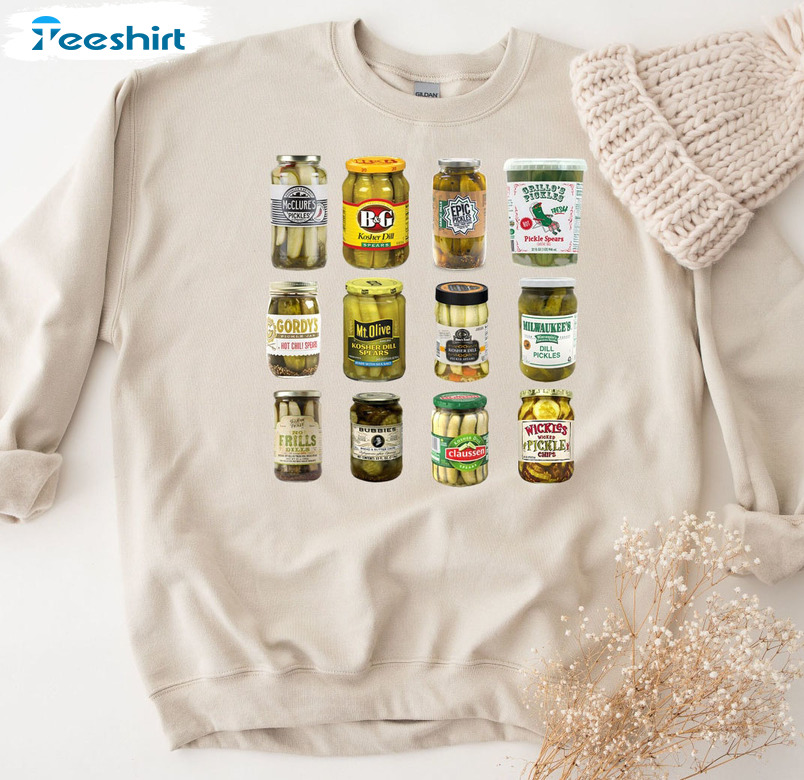 Canned Pickles Shirt, Canning Hot Peppers Pickle Sweater Short Sleeve