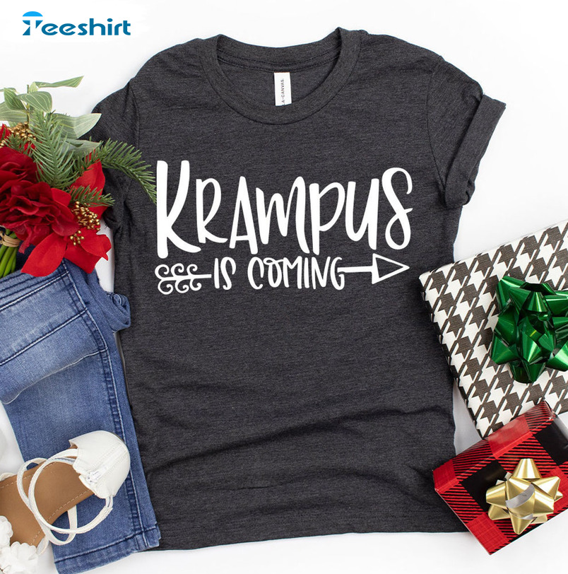 Krampus Is Coming Christmas Shirt, Apparel Xmas Tee Tops Unisex Hoodie
