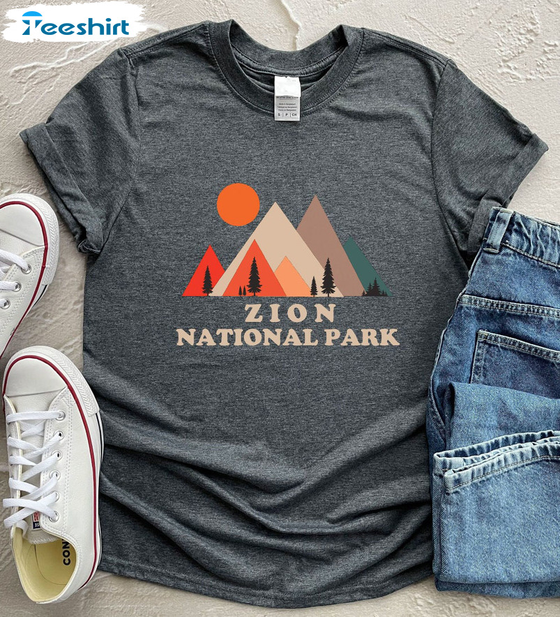 Zion National Park Shirt, Hiking Vintage Short Sleeve Tee Tops