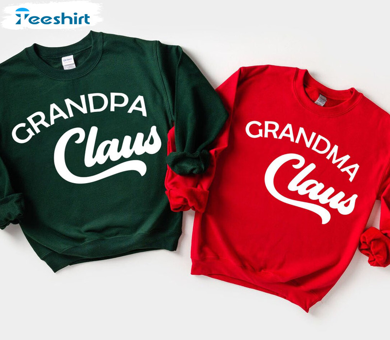 Grandma Claus Christmas Sweatshirt, Xmas Family Matching Short Sleeve Tee Tops