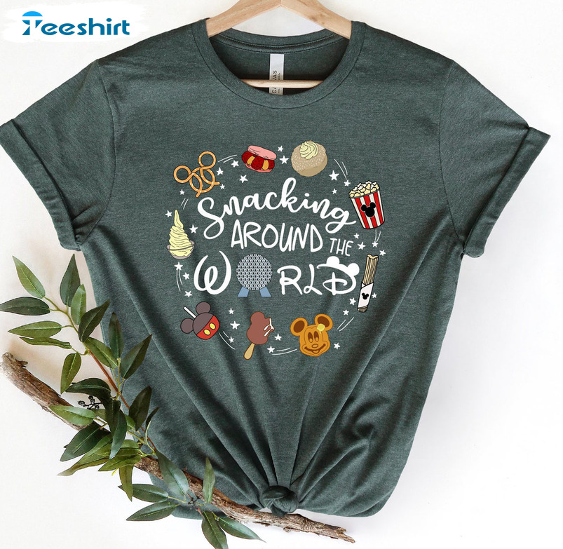 Snacking Around The World Christmas Shirt, Disney Vacation Matching Sweater Unisex Hoodie