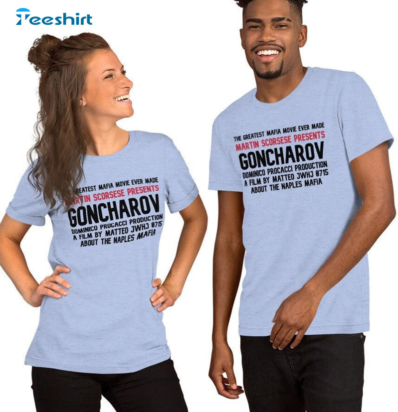 Goncharov Text Vinatge Shirt, Trending Tee Tops Short Sleeve