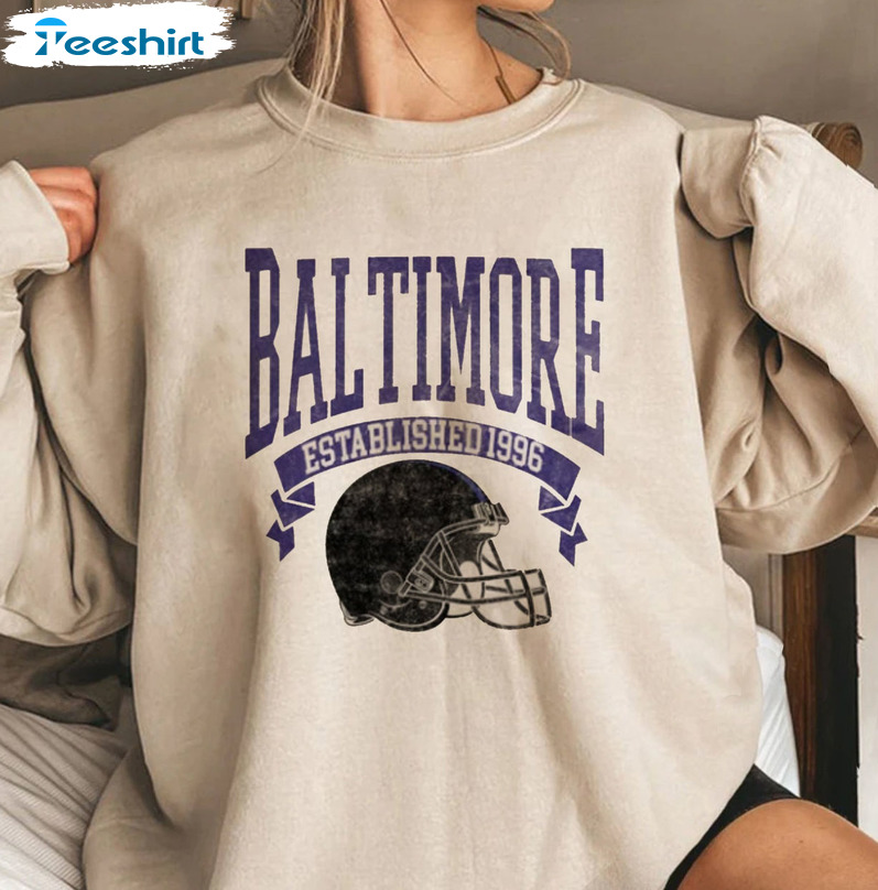 Baltimore Established 1996 Shirt, Baltimore Football Short Sleeve Unisex Hoodie