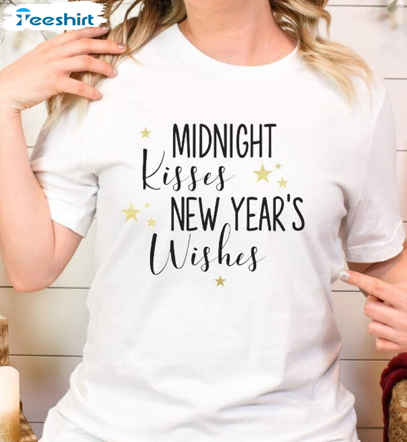 New Year Wishes And Midnight Kisses Shirt, Vintage Unisex T-shirt Hoodie