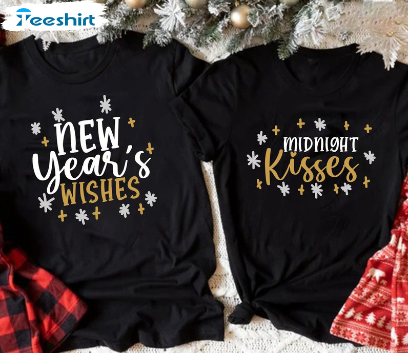 New Year Wishes And Midnight Kisses Matching Sweatshirt, Unisex Hoodie