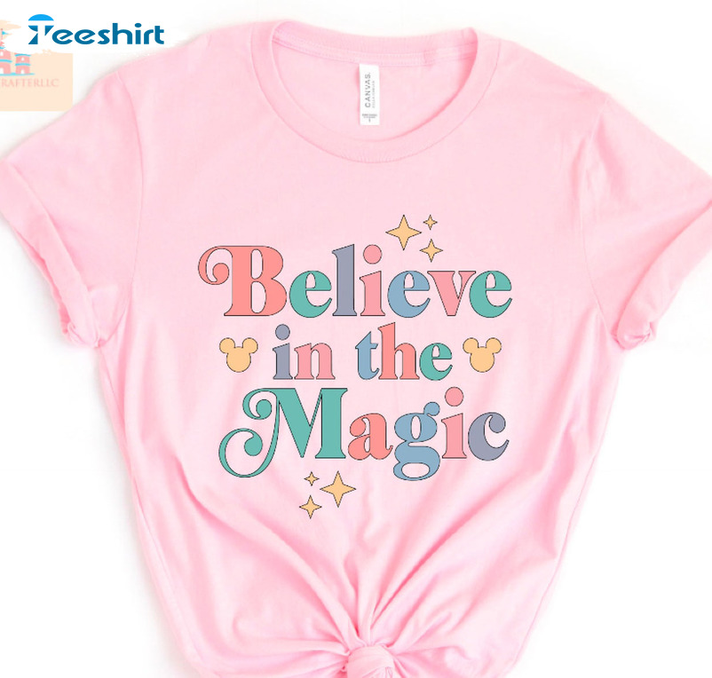 Believe In The Magic Shirt, Disney Christmas Hoodie Short Sleeve