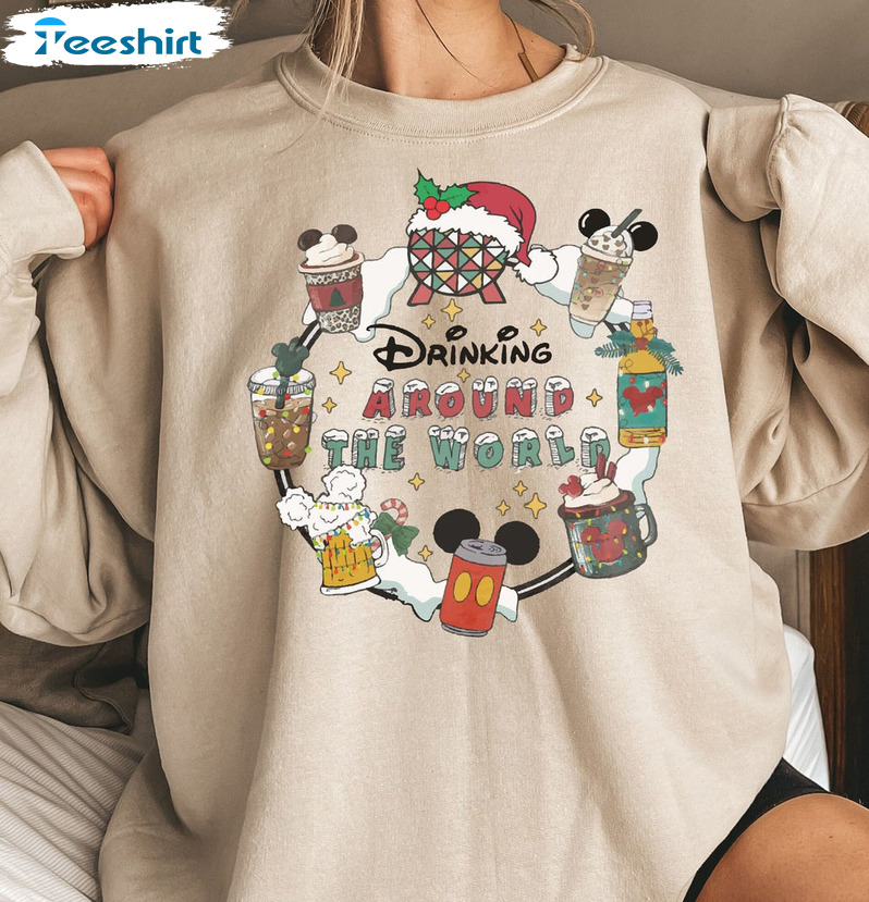 Drinking Around The World Disney Shirt, Funny Christmas Unisex Hoodie Tee Tops