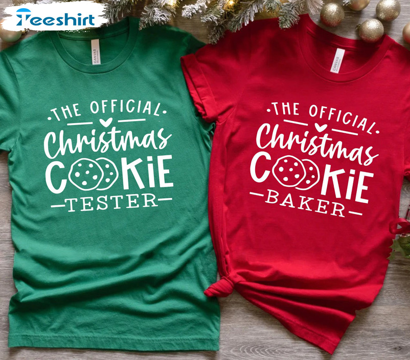 The Official Cookie Baker Shirt, Christmas Cookie Vintage Unisex Hoodie Short Sleeve