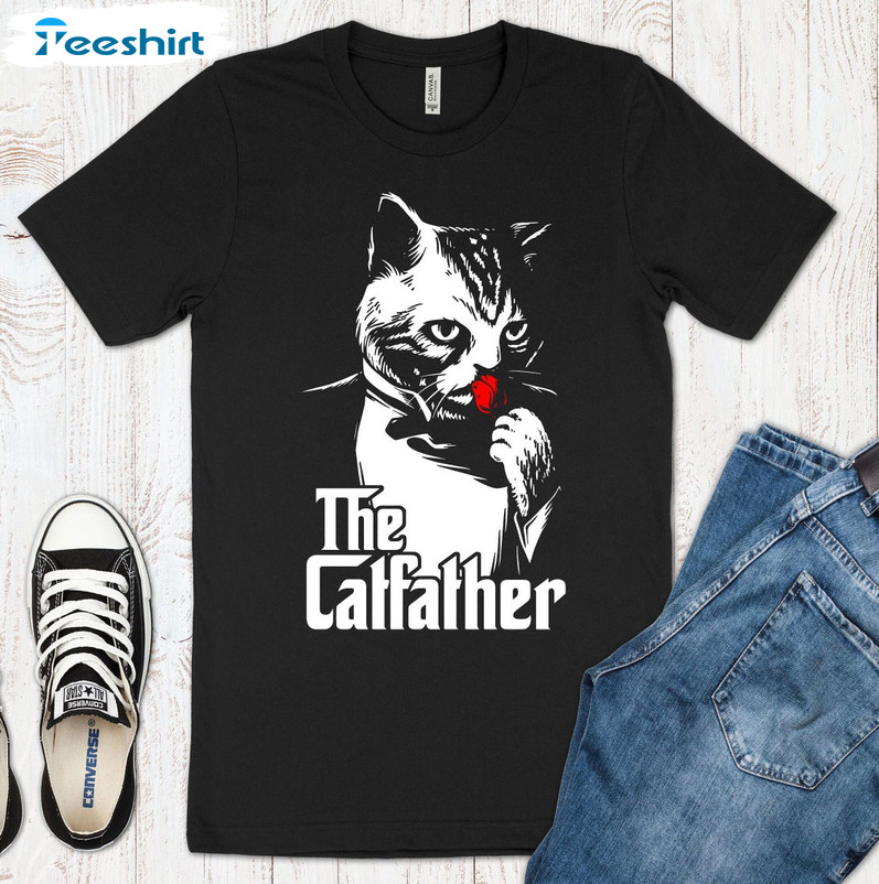 The Catfather Shirt, Daddy Funny Short Sleeve Tee Tops