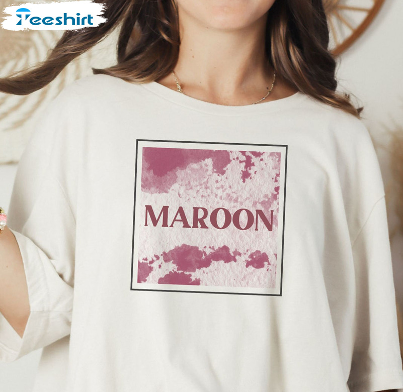 Maroon Taylor Swift Shirt, Midnights Swiftie Short Sleeve Crewneck