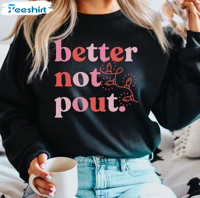 Better Not Pout Vintage Sweatshirt, Christmas Long Sleeve Unisex Hoodie