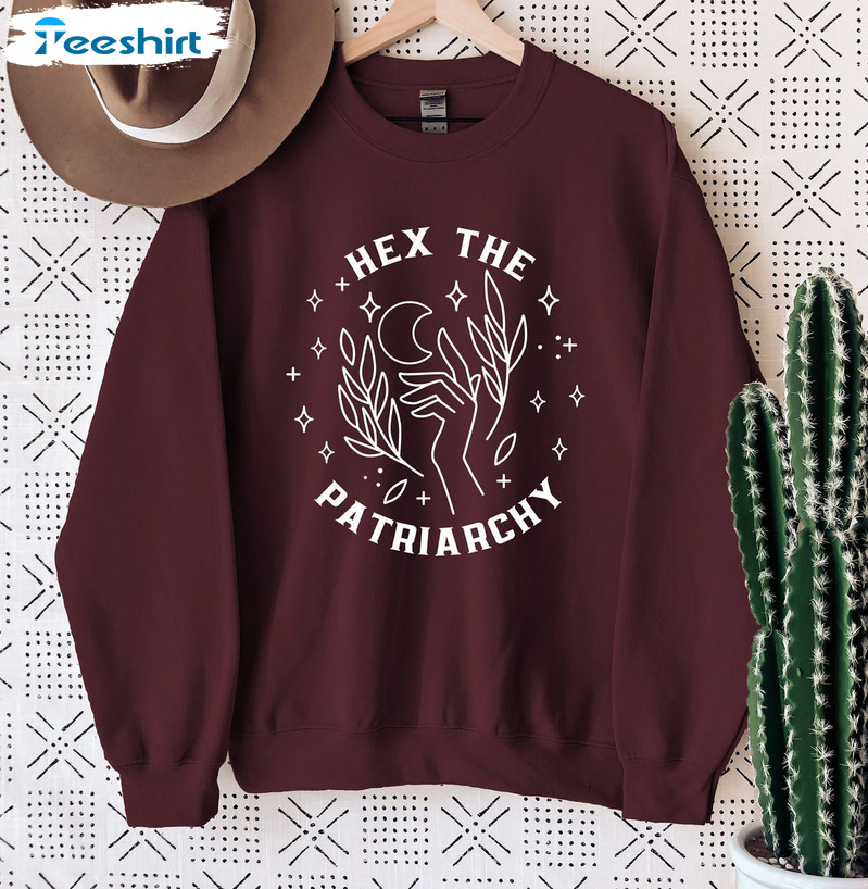 Hex The Patriarchy Sweatshirt, Trendy Short Sleeve Tee Tops