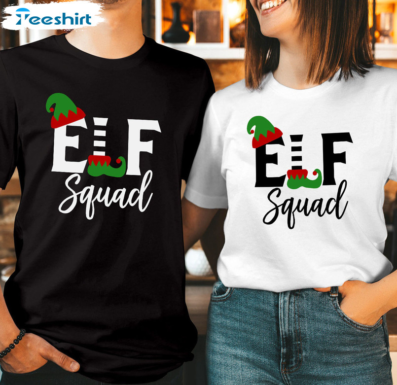 Elf Squad Xmas Shirt, Family Matching Christmas Sweater Unisex T-shirt