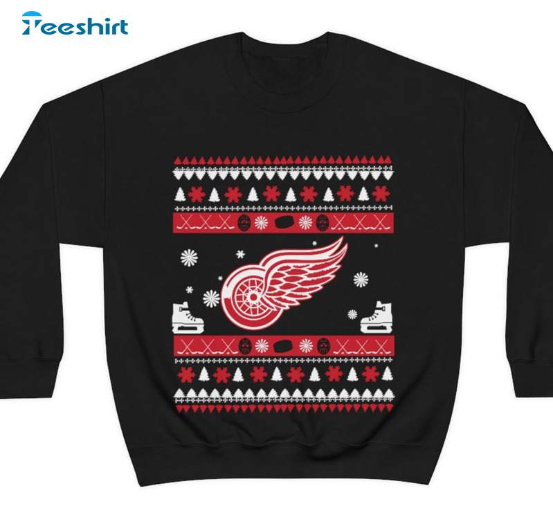 Detroit Red Wings Shirt, Christmas Unisex Hoodie Long Sleeve