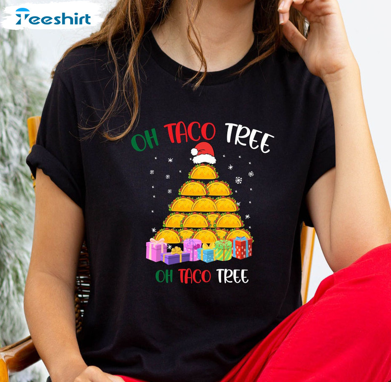 Oh Taco Tree Vintage Shirt, Tacos Christmas Long Sleeve Tee Tops