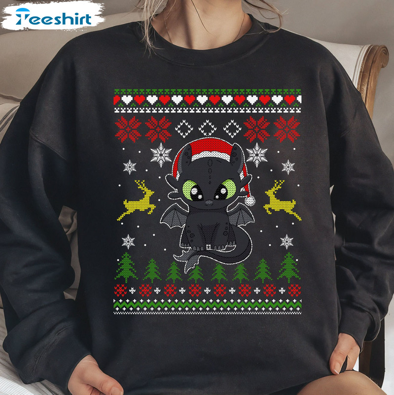 Disney Toothless Shirt, Christmas Lights Tee Tops Short Sleeve