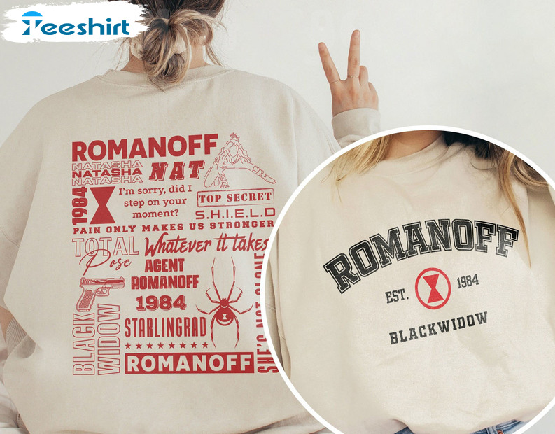 Romanoff Black Widow Shirt, Spider Romanoff Crewneck Unisex Hoodie