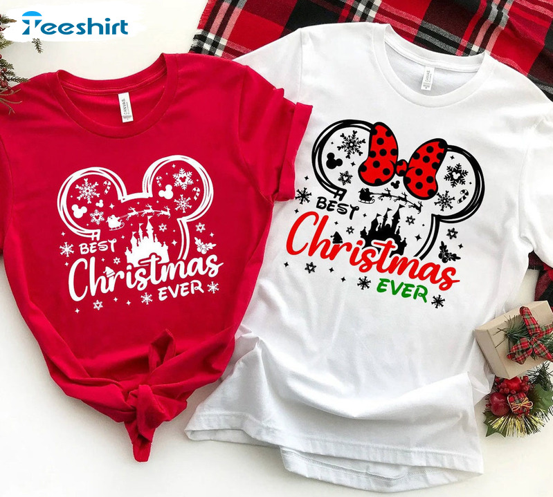 Best Christmas Ever Shirt, Disney Family Unisex Hoodie Short Sleeve