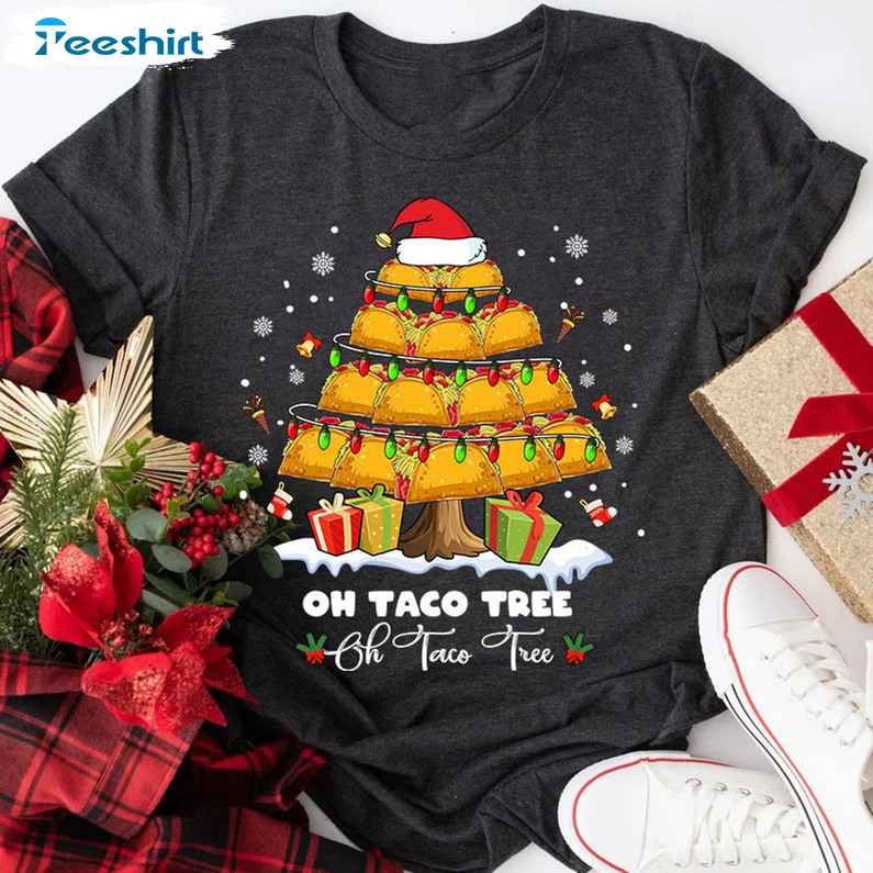 Oh Taco Tree Vintage Shirt, Xmas Mexican Food Unisex T-shirt Long Sleeve