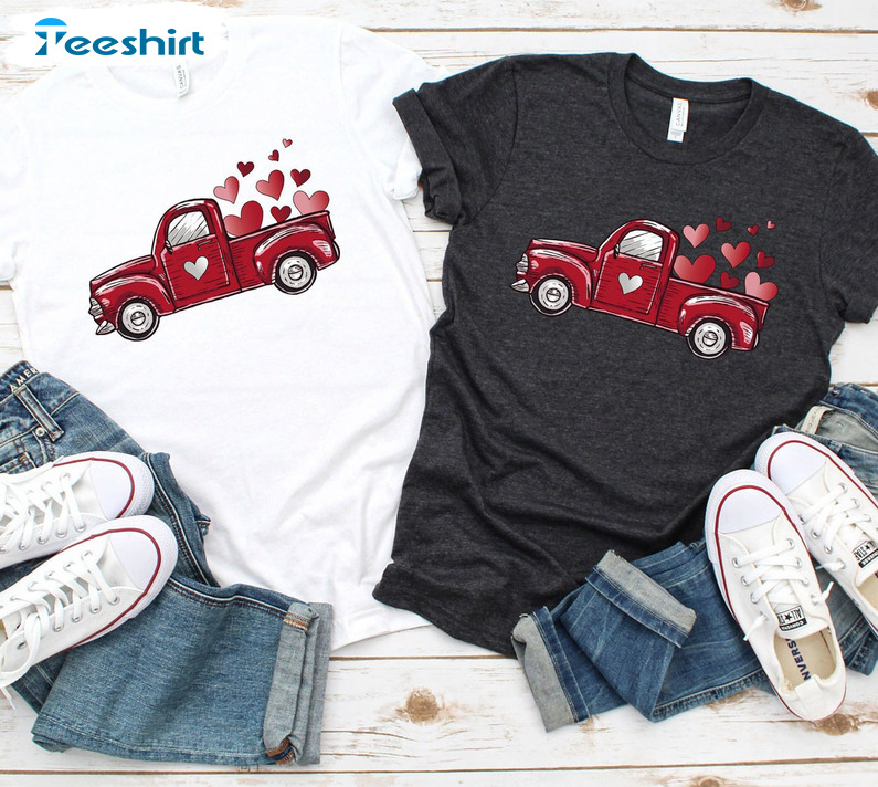 Valentine Truck Shirt, Valentine Family Long Sleeve Unisex Hoodie