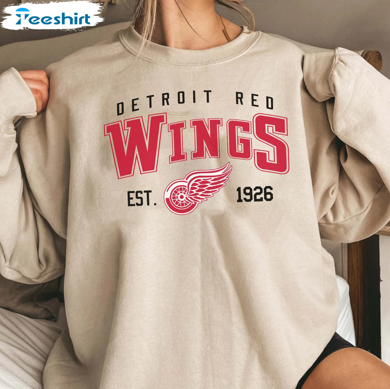 Detroit Red Wings Est 1926 Shirt, Nhl Hockey Sweatshirt Short Sleeve
