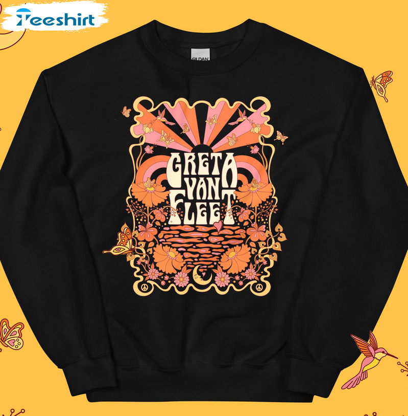 Retro Greta Van Fleet Trendy Sweatshirt, Short Sleeve