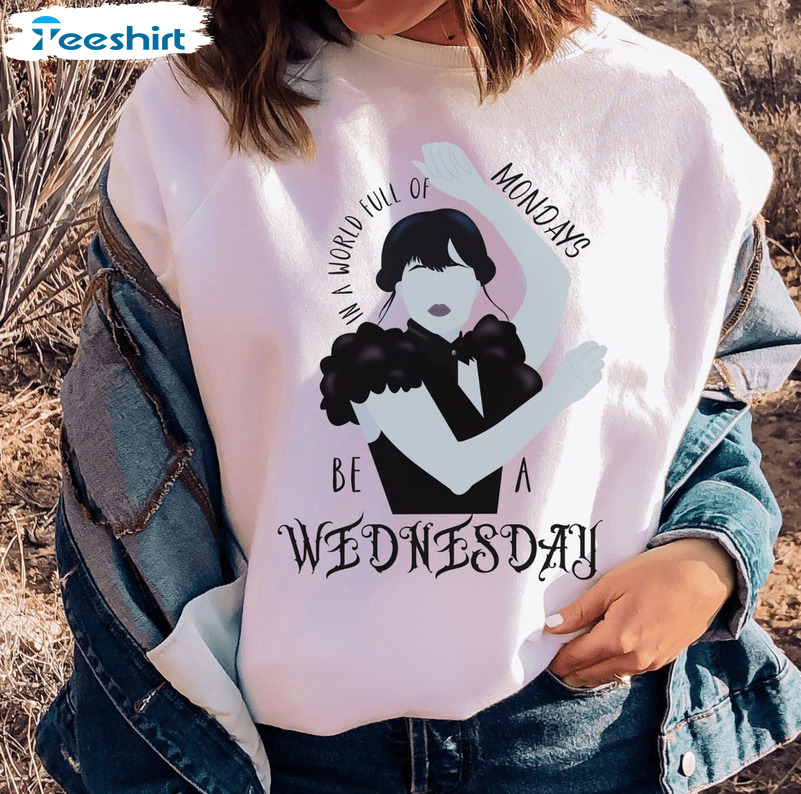 Wednesday Addams Full Of Mondays Shirt, Wednesday Tv Series Long Sleeve Tee Tops