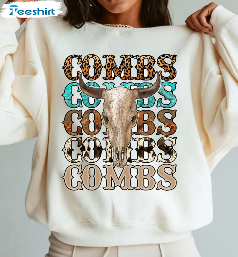 Cowboy Combs Shirt, Luke Combs Bullhead Short Sleeve Tee Tops