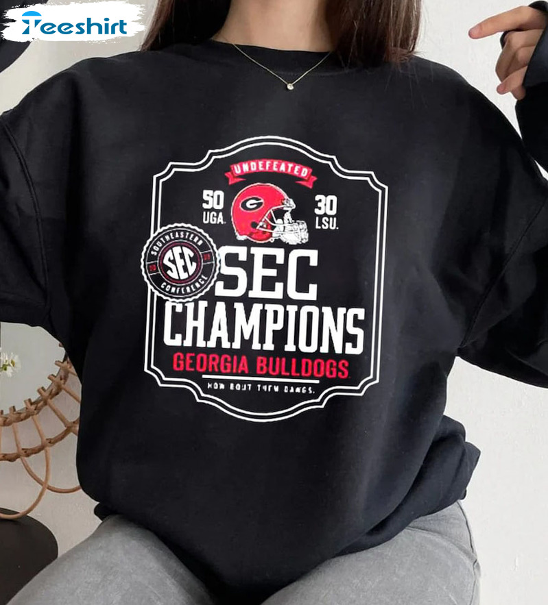 Georgia Sec Champions Shirt, George Bulldog Short Sleeve Sweater
