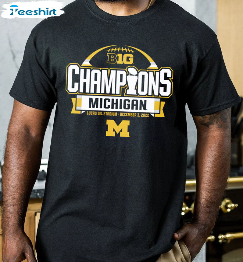 Michigan Big Ten Champions Shirt, Wolverines Football Tee Tops Unisex T-shirt