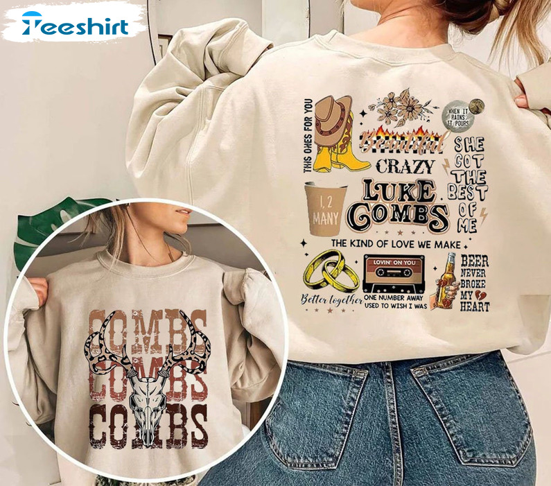 Combs Bullhead Sweatshirt, Luke Combs Long Sleeve Unisex T-shirt