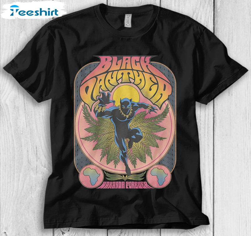 Marvel Black Panther Shirt, Wakanda Forever Unisex T-shirt Long Sleeve