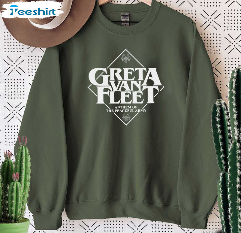 Greta Van Fleet Anthem Of The Peaceful Army Shirt, Rock Lover Short Sleeve Tee Tops