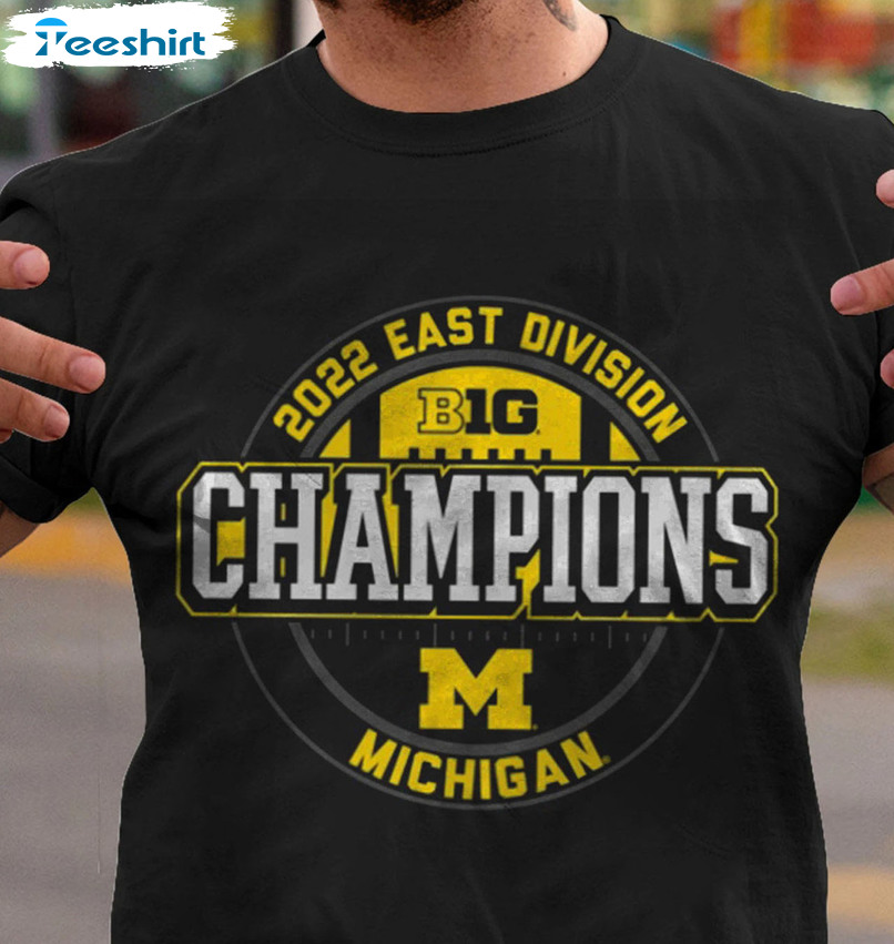 Vintage Michigan 2022 Big Ten Shirt, Division Champions Unisex T-shirt Long Sleeve