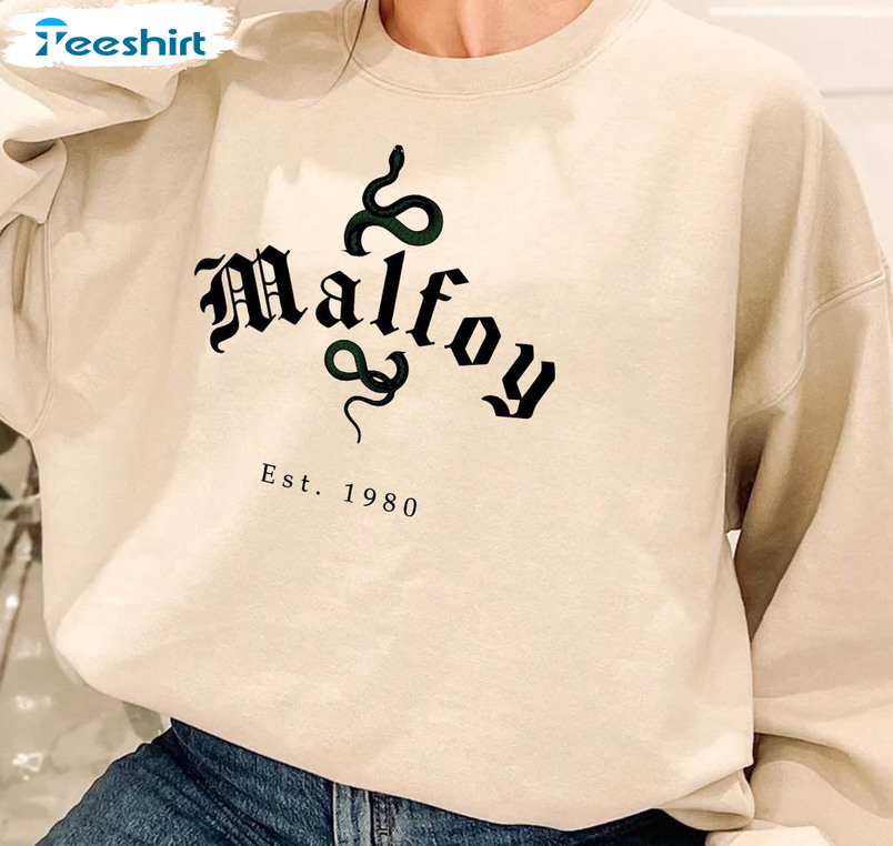 Malfoy Est 1980 Sweatshirt, Magical Pullover Wizard Unisex Hoodie Tee Tops