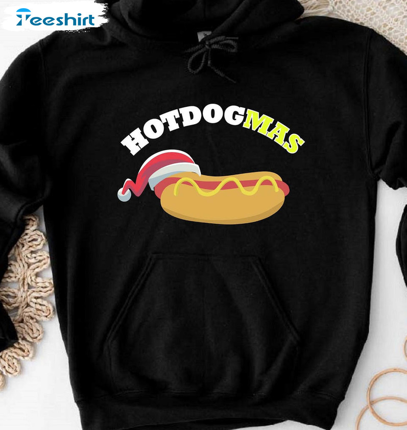 Hotdogmas Funny Shirt, Hotdog Christmas Crewneck Sweatshirt