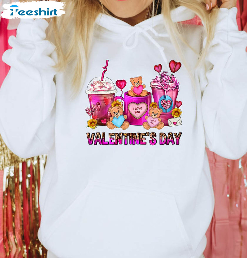 Valentines Day Coffee Cups Shirt, Latte Valentine Tee Tops Unisex T-shirt