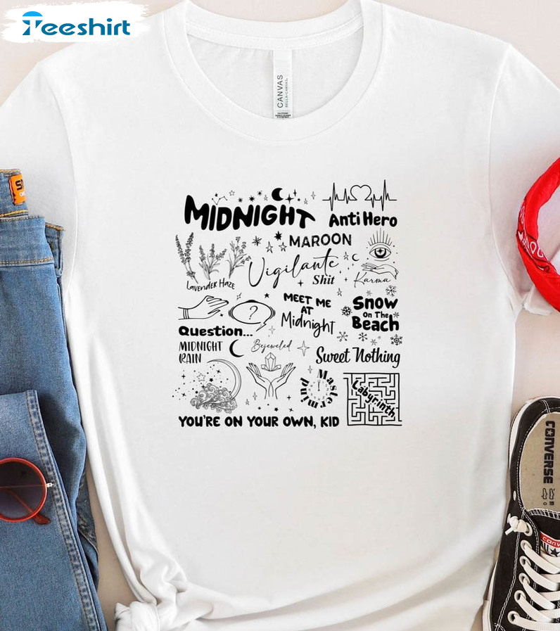 Meet Me At Midnight Shirt, Midnights Album Trending Long Sleeve Unisex T-shirt