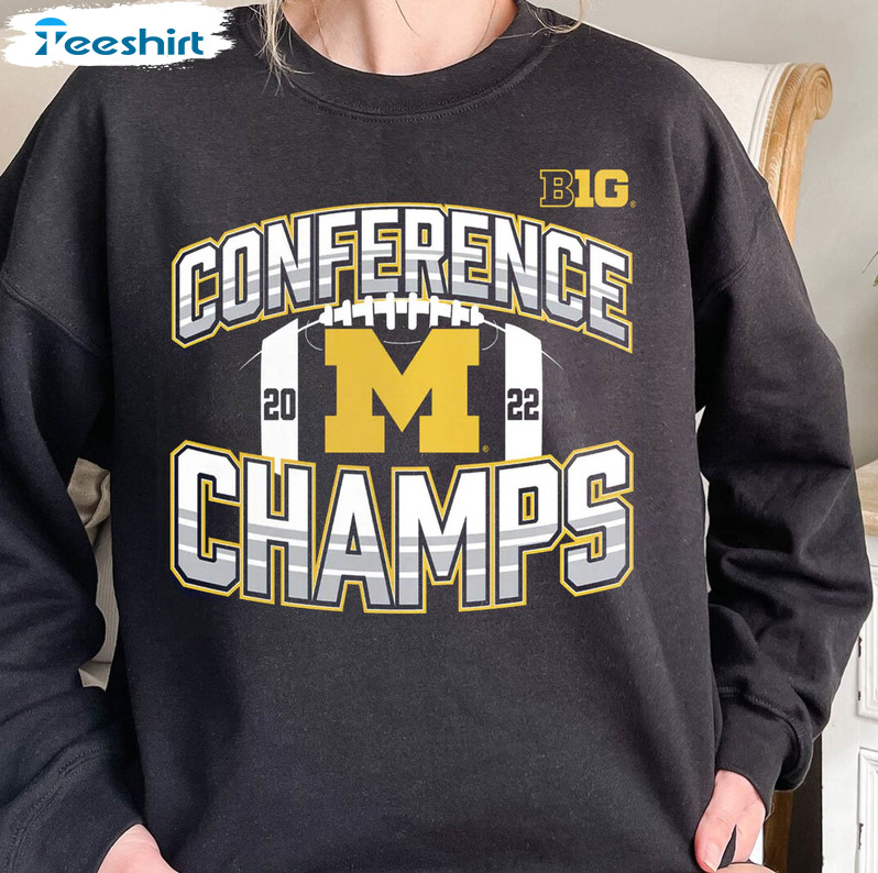 Conference Champs Shirt, Michigan Big Ten Football Unisex Hoodie Crewneck